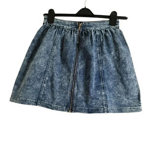 Chocolate U.S.A. size L Women Blue Casual Skirt zippered Back Women's